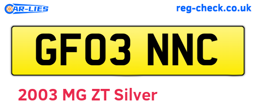 GF03NNC are the vehicle registration plates.