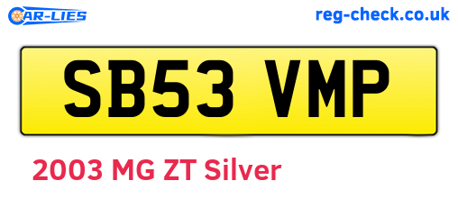 SB53VMP are the vehicle registration plates.