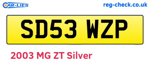 SD53WZP are the vehicle registration plates.