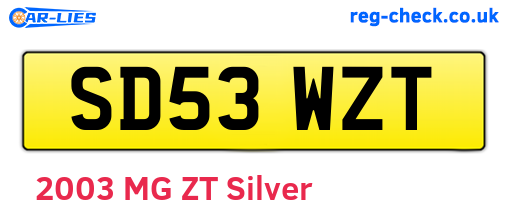 SD53WZT are the vehicle registration plates.