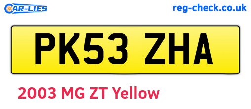 PK53ZHA are the vehicle registration plates.