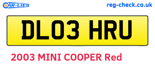 DL03HRU are the vehicle registration plates.