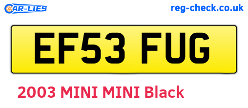 EF53FUG are the vehicle registration plates.