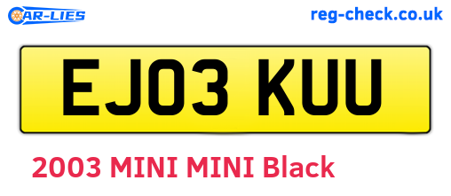 EJ03KUU are the vehicle registration plates.