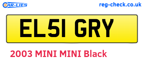 EL51GRY are the vehicle registration plates.