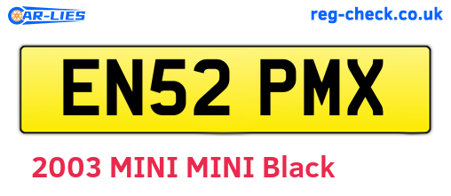 EN52PMX are the vehicle registration plates.