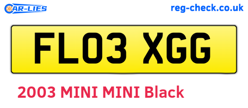 FL03XGG are the vehicle registration plates.