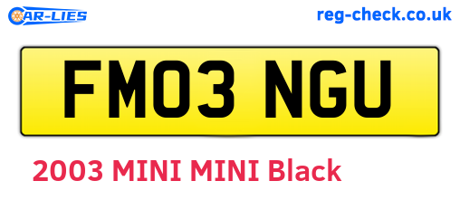 FM03NGU are the vehicle registration plates.