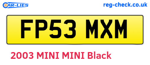 FP53MXM are the vehicle registration plates.