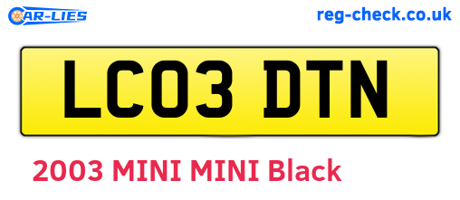 LC03DTN are the vehicle registration plates.