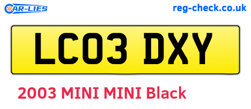 LC03DXY are the vehicle registration plates.