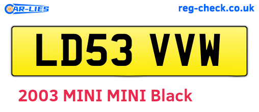 LD53VVW are the vehicle registration plates.