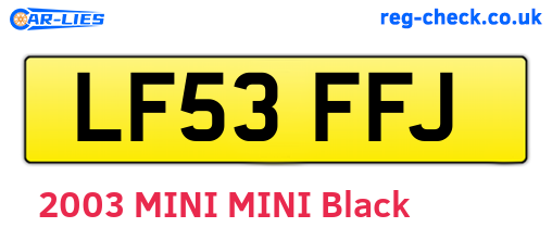 LF53FFJ are the vehicle registration plates.