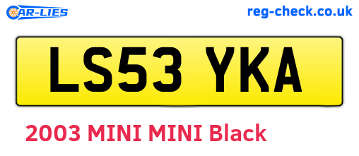 LS53YKA are the vehicle registration plates.