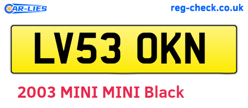 LV53OKN are the vehicle registration plates.