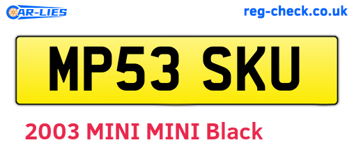MP53SKU are the vehicle registration plates.