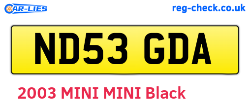 ND53GDA are the vehicle registration plates.