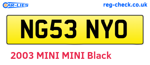 NG53NYO are the vehicle registration plates.