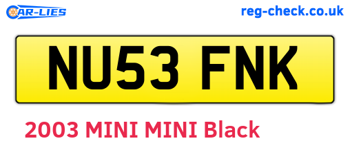 NU53FNK are the vehicle registration plates.