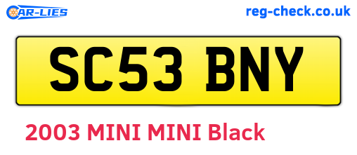 SC53BNY are the vehicle registration plates.