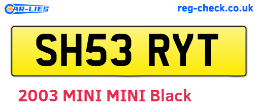 SH53RYT are the vehicle registration plates.
