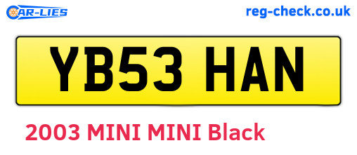 YB53HAN are the vehicle registration plates.