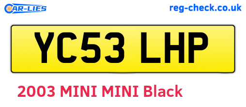 YC53LHP are the vehicle registration plates.