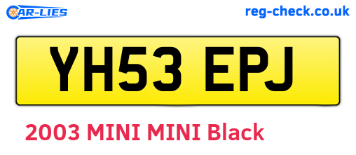 YH53EPJ are the vehicle registration plates.