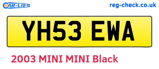 YH53EWA are the vehicle registration plates.