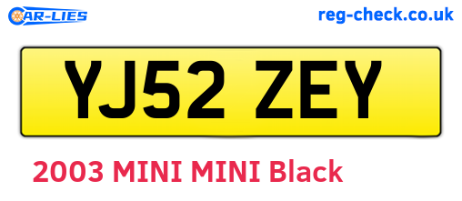YJ52ZEY are the vehicle registration plates.