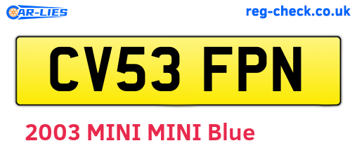 CV53FPN are the vehicle registration plates.