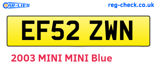 EF52ZWN are the vehicle registration plates.