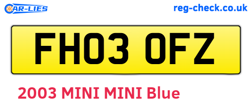 FH03OFZ are the vehicle registration plates.