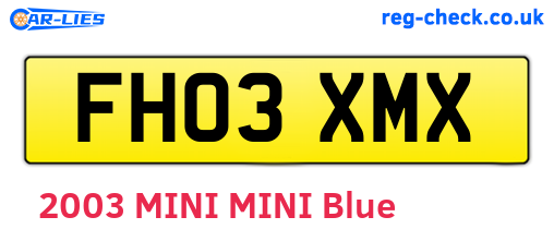 FH03XMX are the vehicle registration plates.