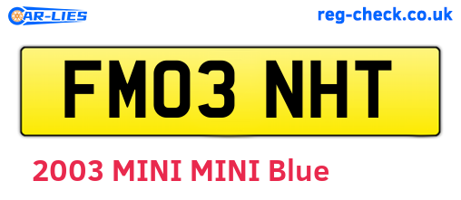 FM03NHT are the vehicle registration plates.