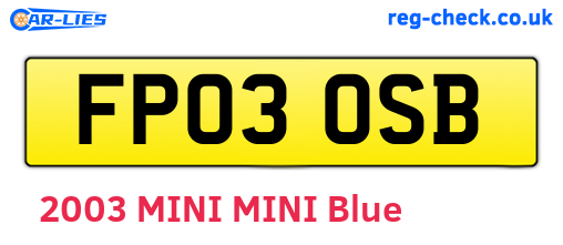 FP03OSB are the vehicle registration plates.