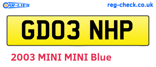 GD03NHP are the vehicle registration plates.