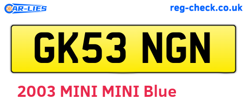 GK53NGN are the vehicle registration plates.