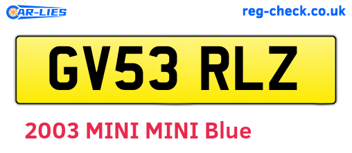 GV53RLZ are the vehicle registration plates.