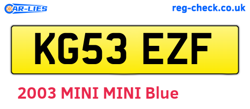 KG53EZF are the vehicle registration plates.