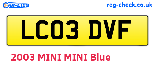 LC03DVF are the vehicle registration plates.