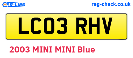 LC03RHV are the vehicle registration plates.