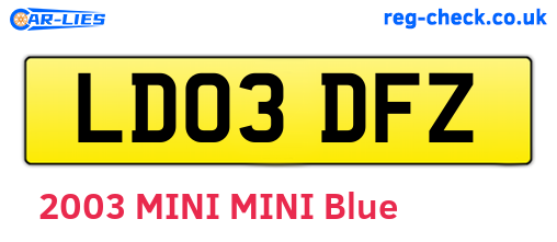 LD03DFZ are the vehicle registration plates.