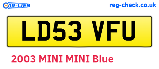 LD53VFU are the vehicle registration plates.