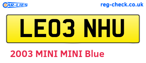 LE03NHU are the vehicle registration plates.