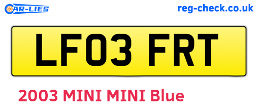 LF03FRT are the vehicle registration plates.