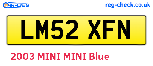 LM52XFN are the vehicle registration plates.