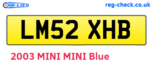 LM52XHB are the vehicle registration plates.