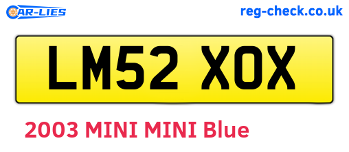 LM52XOX are the vehicle registration plates.