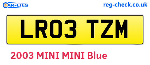 LR03TZM are the vehicle registration plates.